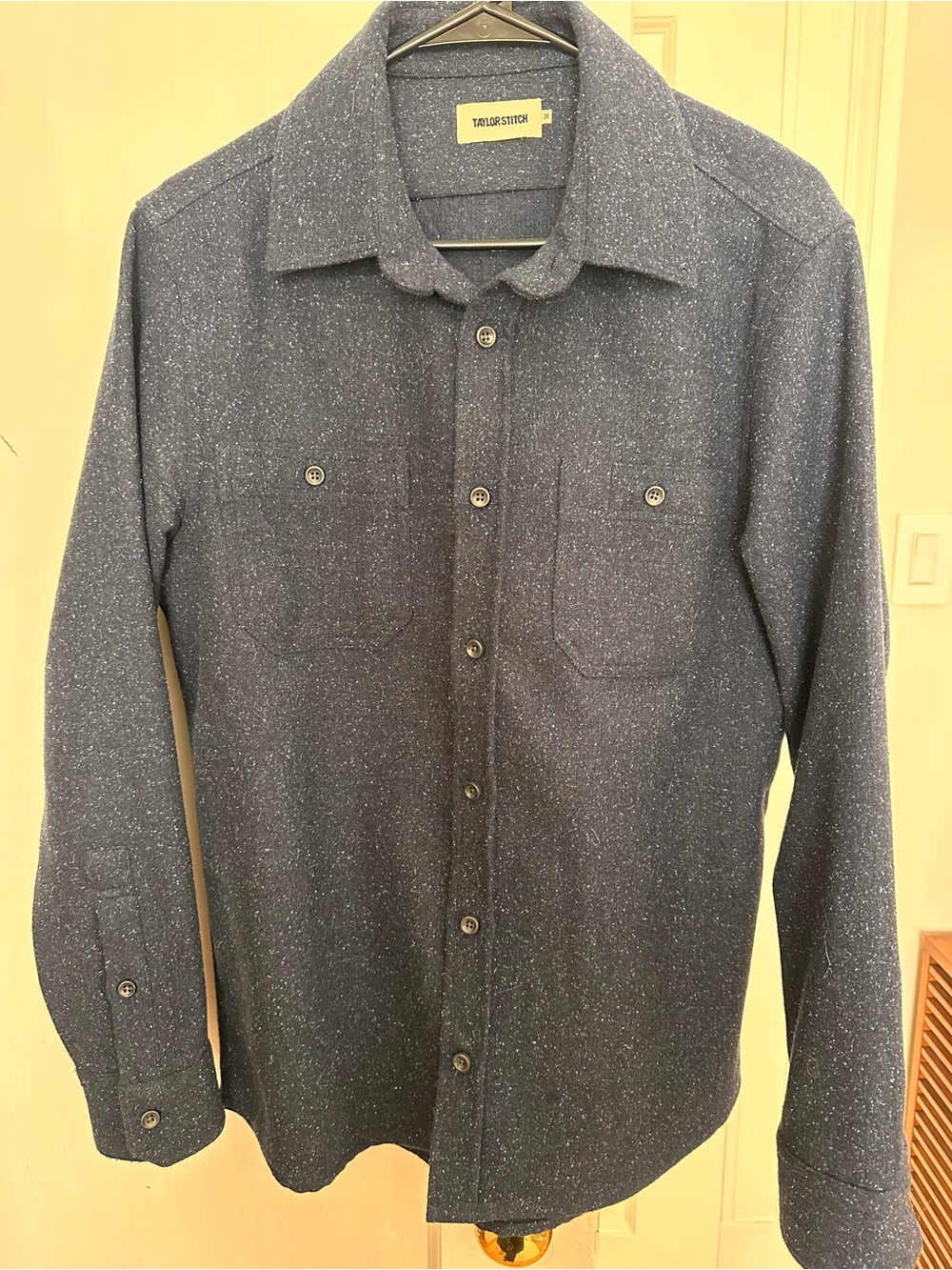 Taylor Stitch Navy Speckled Shirt (Size 38)
